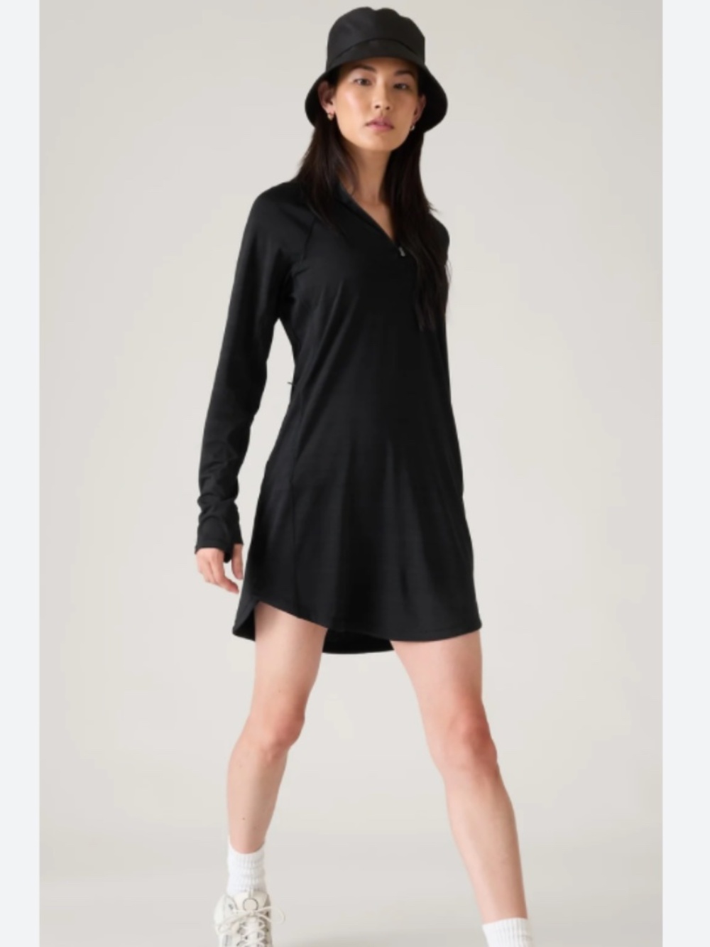 Athleta Pacifica Illume Cover-Up Dress Hooded in Black Sz M